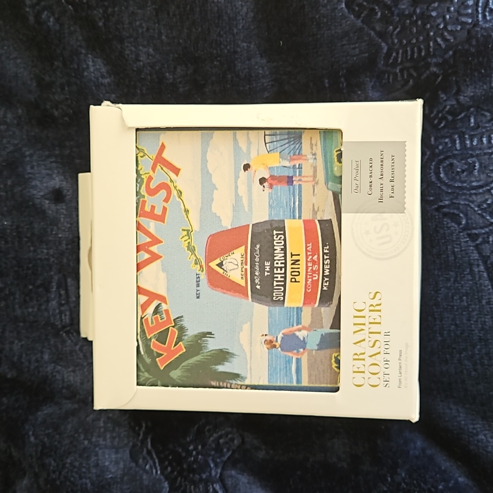 Key West Ceramic Coasters NWOT